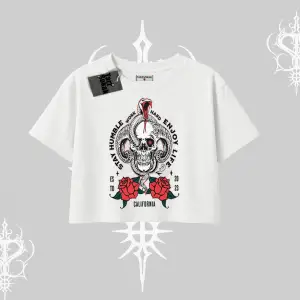 Oversize Crop Tshirt Stay Humble Work Hard Enjoy Life