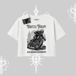 Oversize Crop Tshirt Throttle Therapy No Brakes Just Freedom