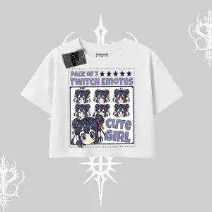Oversize Crop Tshirt Twitch Emotes Cute Girl Anime Expression