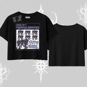 Oversize Crop Tshirt Twitch Emotes Cute Girl Anime Expression
