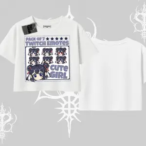 Oversize Crop Tshirt Twitch Emotes Cute Girl Anime Expression