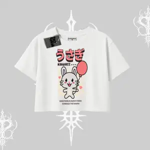 Oversize Crop Tshirt Usagi Kawaii Cute Heart Energy