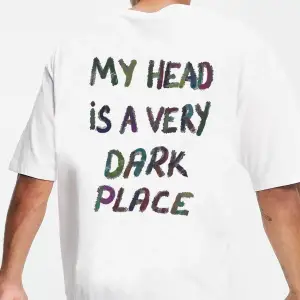 Oversize Murky Baskılı Beyaz Tshirt NRAGE228