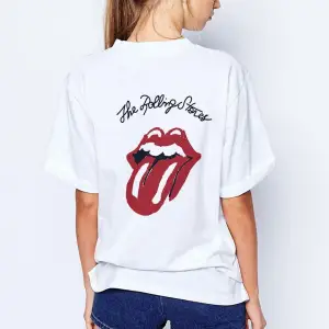 Oversize Rolling Stones Baskılı Beyaz Tshirt NRAGE210