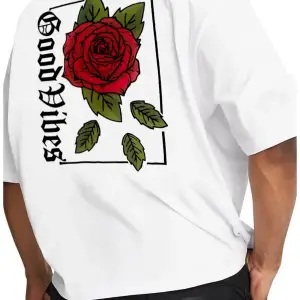 Oversize Rose Unisex Beyaz T-shirt