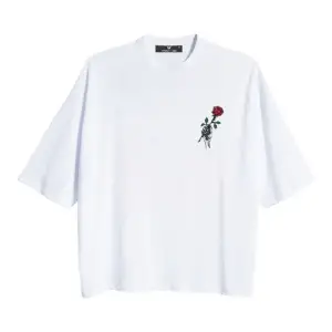 Oversize Rose Unisex Beyaz T-shirt