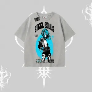 Oversize Tshirt Anime Cyberpunk Kız Baskılı