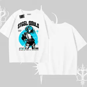 Oversize Tshirt Anime Cyberpunk Kız Baskılı