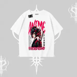 Oversize Tshirt Anime Girlfriend Kırmızı