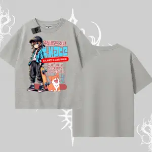 Oversize Tshirt Anime Hiker Girl Balance Is Everything Baskılı