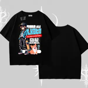 Oversize Tshirt Anime Hiker Girl Balance Is Everything Baskılı