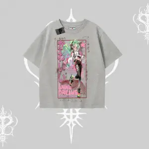 Oversize Tshirt Anime Kawaii Japon Kız Desenli