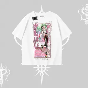 Oversize Tshirt Anime Kawaii Japon Kız Desenli