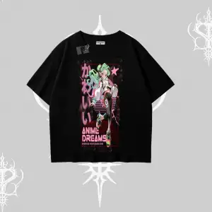 Oversize Tshirt Anime Kawaii Japon Kız Desenli
