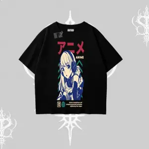 Oversize Tshirt Anime Kız Desenli Japon Tarzı