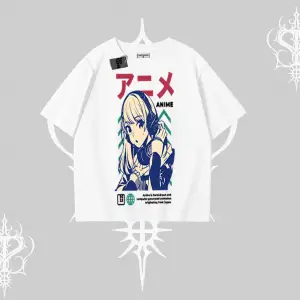 Oversize Tshirt Anime Kız Desenli Japon Tarzı