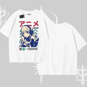 Oversize Tshirt Anime Kız Desenli Japon Tarzı