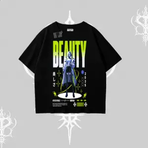 Oversize Tshirt Anime Unity Neon Detaylı Grafik Baskılı