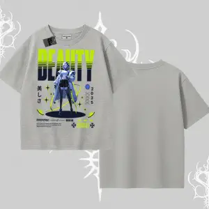Oversize Tshirt Anime Unity Neon Detaylı Grafik Baskılı