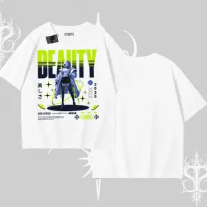 Oversize Tshirt Anime Unity Neon Detaylı Grafik Baskılı
