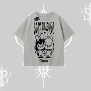 Oversize Tshirt Best Friends Forever Baskılı Sevimli Tasarım