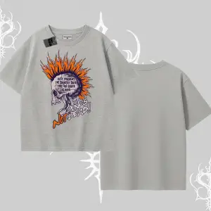 Oversize Tshirt Burning Skull Rebel Street Anthem