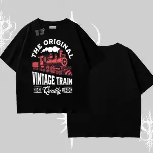 Oversize Tshirt Classic Railroad Vintage Train Street Aesthetic