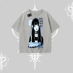 Oversize Tshirt Cyber Y2K Anime Girl Street Sound Aesthetic