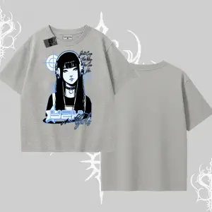 Oversize Tshirt Cyber Y2K Anime Girl Street Sound Aesthetic