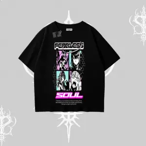 Oversize Tshirt Fearless Soul Anime Kolaj Baskılı