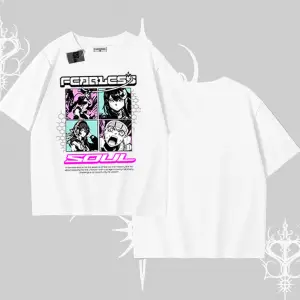 Oversize Tshirt Fearless Soul Anime Kolaj Baskılı