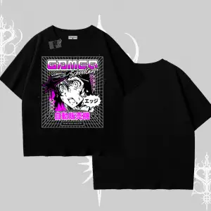 Oversize Tshirt Games Schoolgirl Anime Baskılı
