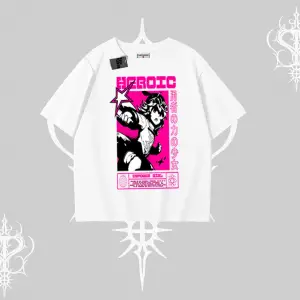 Oversize Tshirt Heroic Anime Girl Japon Stil Grafik Baskılı