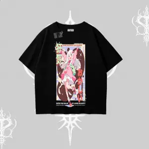 Oversize Tshirt Madness Unleashed Anime Girl Baskılı