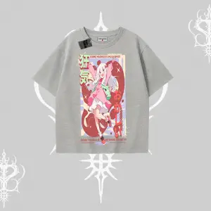 Oversize Tshirt Madness Unleashed Anime Girl Baskılı