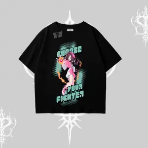 Oversize Tshirt Oversize  Anime Kız Desenli Japon Stil