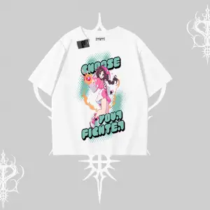 Oversize Tshirt Oversize  Anime Kız Desenli Japon Stil