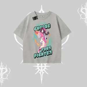 Oversize Tshirt Oversize  Anime Kız Desenli Japon Stil