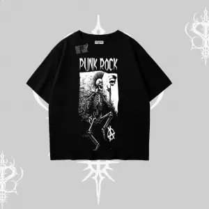 Oversize Tshirt Punk Rock Chaos Skeleton Riot