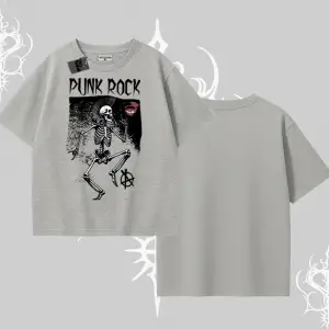 Oversize Tshirt Punk Rock Chaos Skeleton Riot