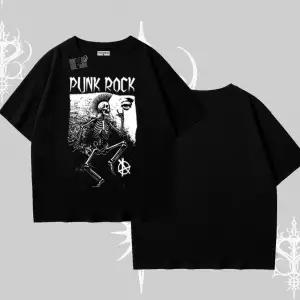 Oversize Tshirt Punk Rock Chaos Skeleton Riot