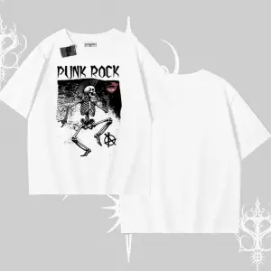 Oversize Tshirt Punk Rock Chaos Skeleton Riot