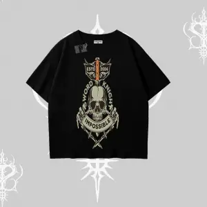 Oversize Tshirt Sword Knight Skull Impossible Street Creed