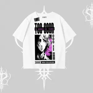 Oversize Tshirt Too Good Anime Girl Grafik Baskılı