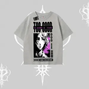 Oversize Tshirt Too Good Anime Girl Grafik Baskılı