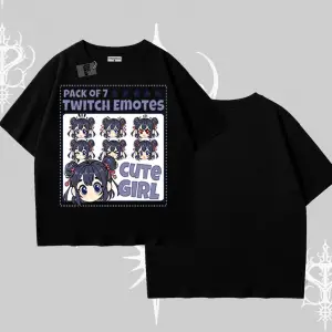 Oversize Tshirt Twitch Emotes Cute Girl Anime Expression