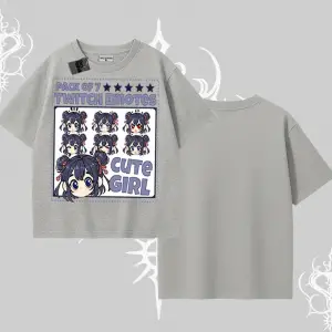 Oversize Tshirt Twitch Emotes Cute Girl Anime Expression