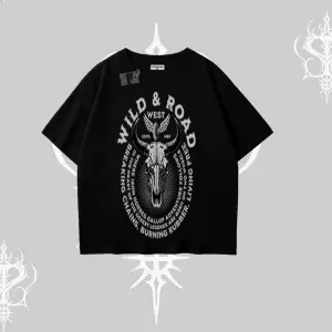 Oversize Tshirt Wild & Road Western Skull Biker Street Culture