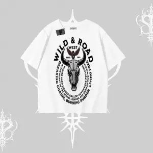 Oversize Tshirt Wild & Road Western Skull Biker Street Culture