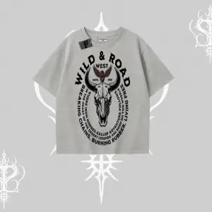 Oversize Tshirt Wild & Road Western Skull Biker Street Culture